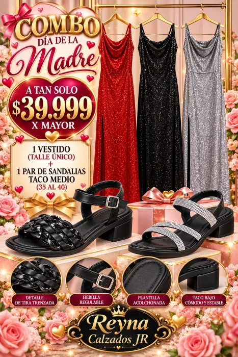Combo Día de la Madre (vestido + Sandalia Bajo)