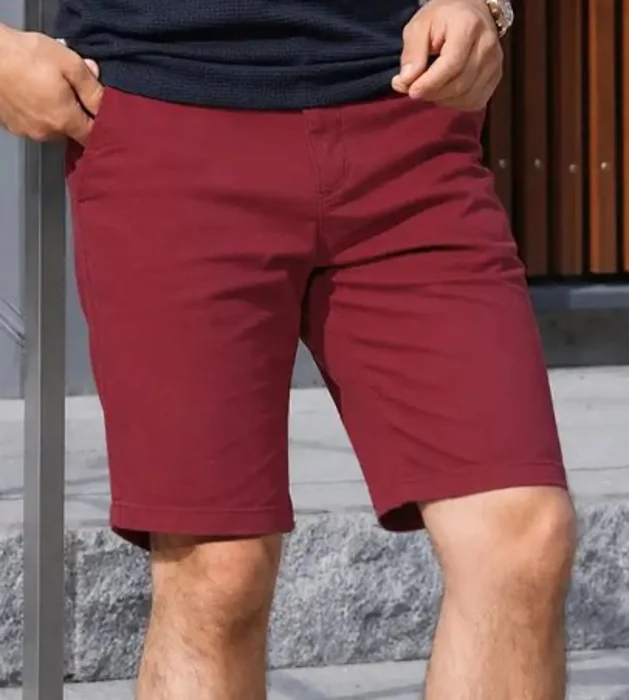 Bermuda Corte Chino Bordo Gabardina Elastizado