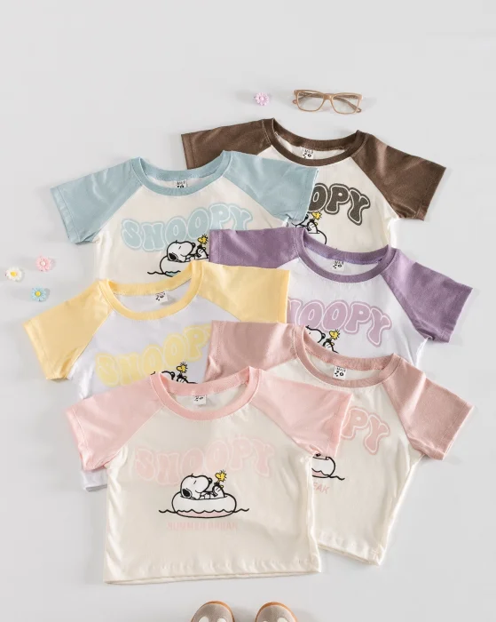 Remera Corta Snoopy