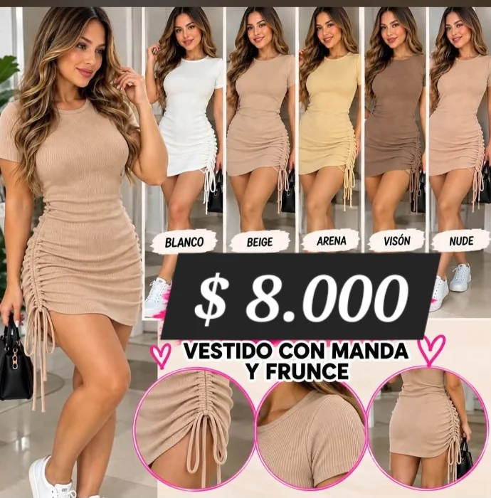 Vestido con Manda y Frunce