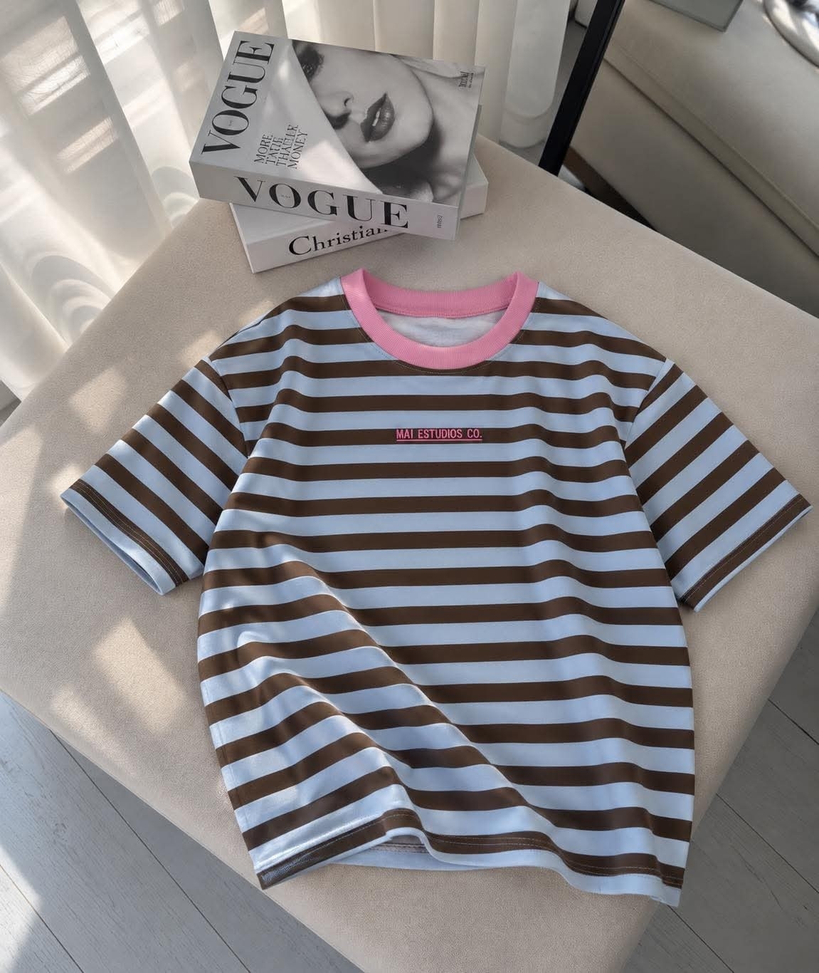 Remera Rallada  Algodon Cardado - Imagen 3