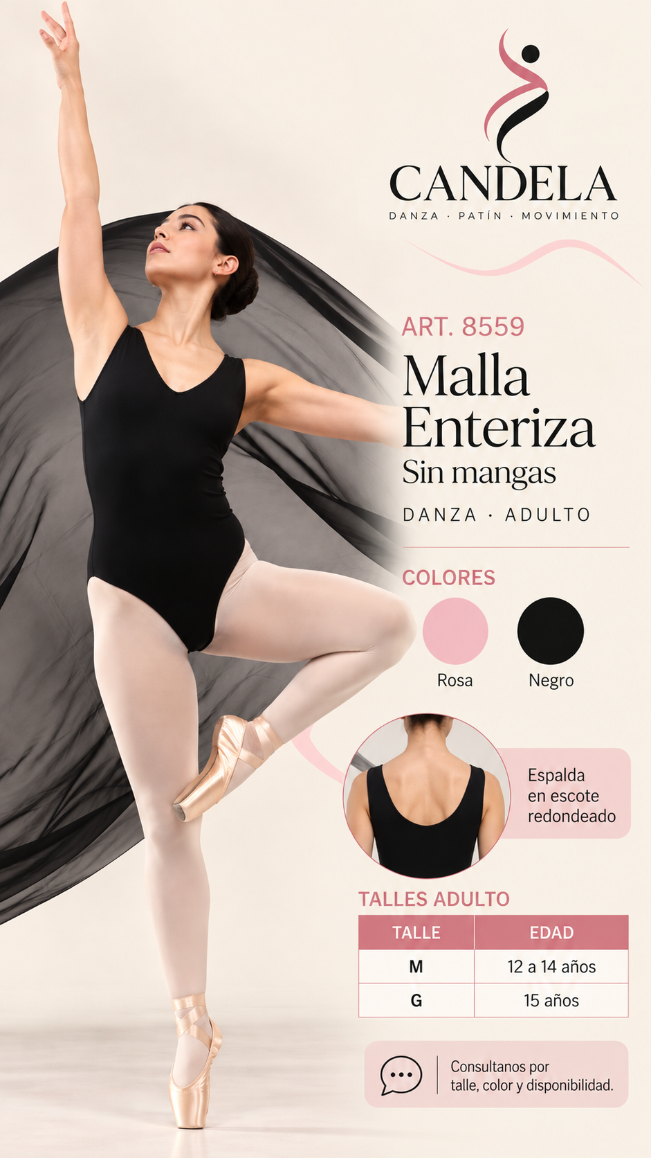Malla Danza Enteriza Dama Seamless sin Mangas de Danza. Art. 8559 Ni-bel - Cartel%20de%20danza%20con%20tabla%20de%20talles%20adulto.png