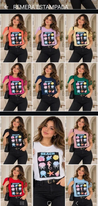 Remera Estampada Dama Camiseta Dtf Mujer Mayoristas Especial Grande Verano Curva