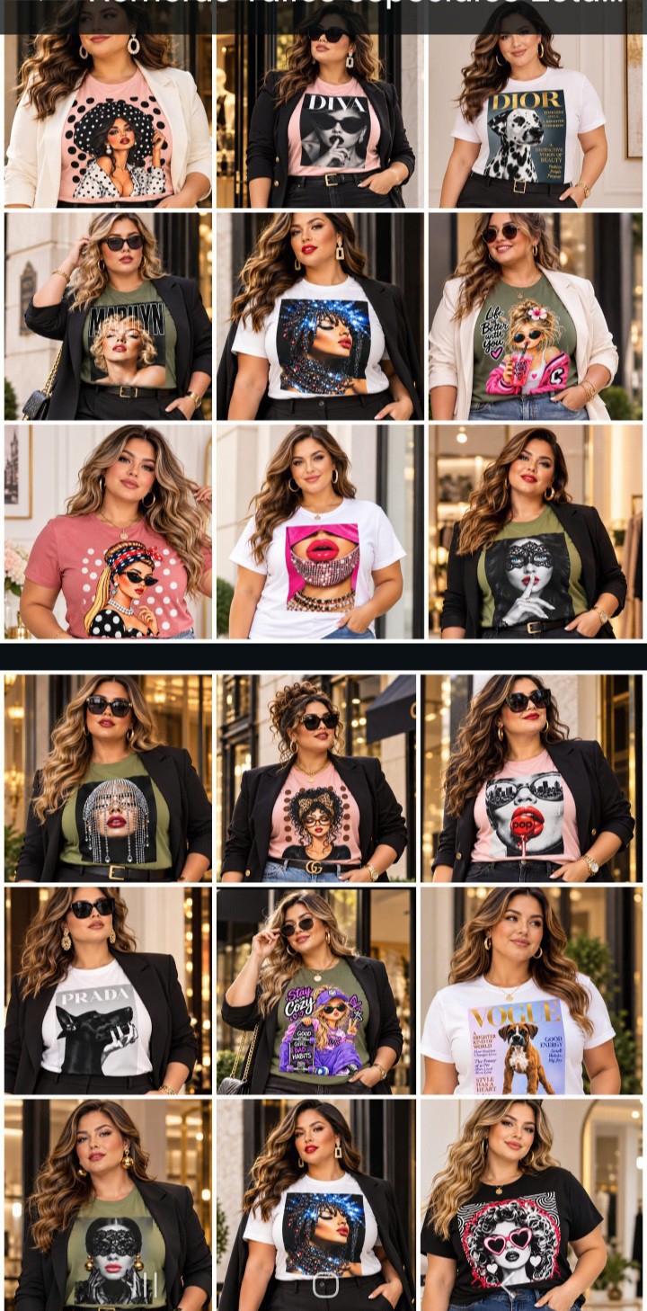 Remera Estampada Dama Camiseta Dtf Mujer Mayoristas Especial Grande Verano Curva - Imagen 7