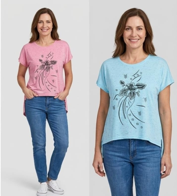 Remeras Bucle Modla con Algodón Jaspeado - Imagen 5