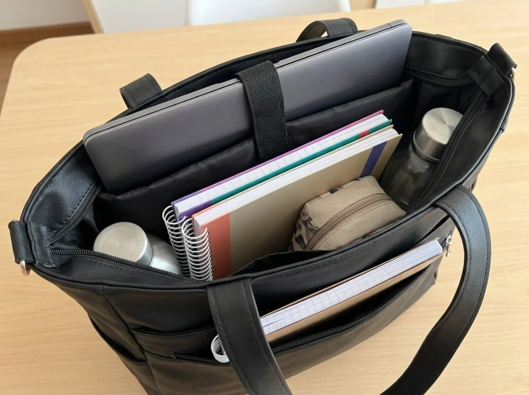 Bolso Tote Porta Netbook, Forrada por Dentro, Bolsillos Cierre Exterior - Imagen 2