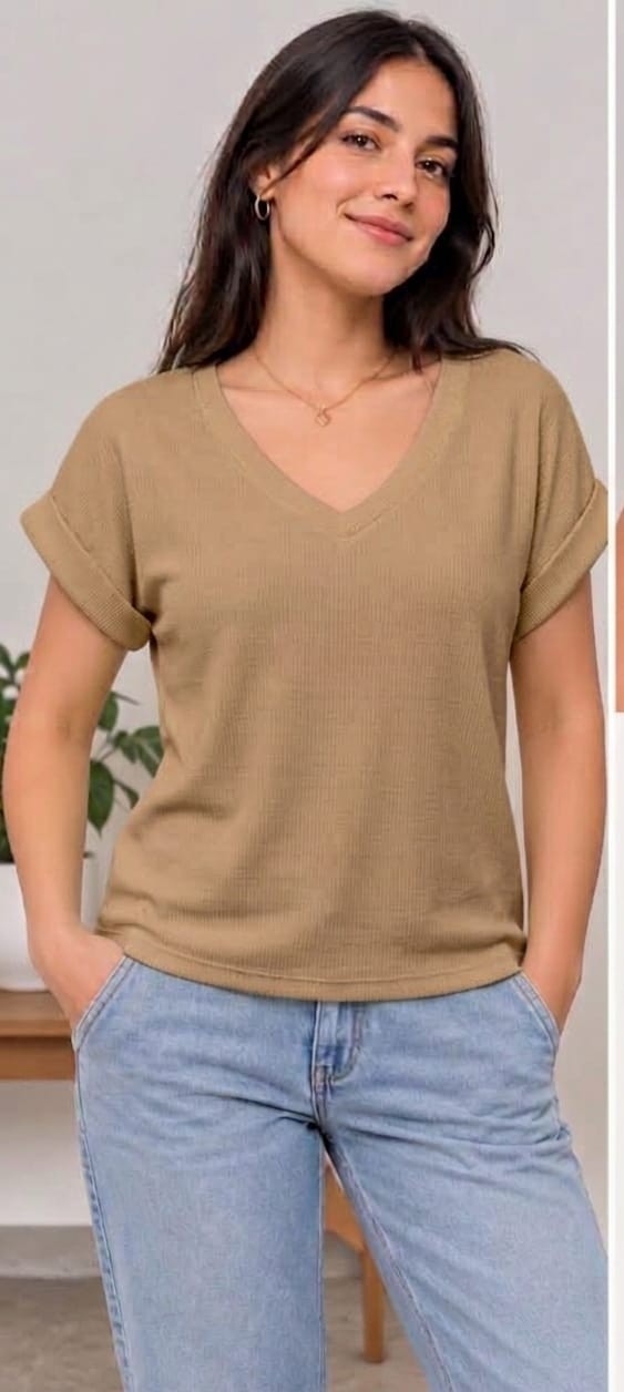 Remera Escote V Mujer - Imagen 3