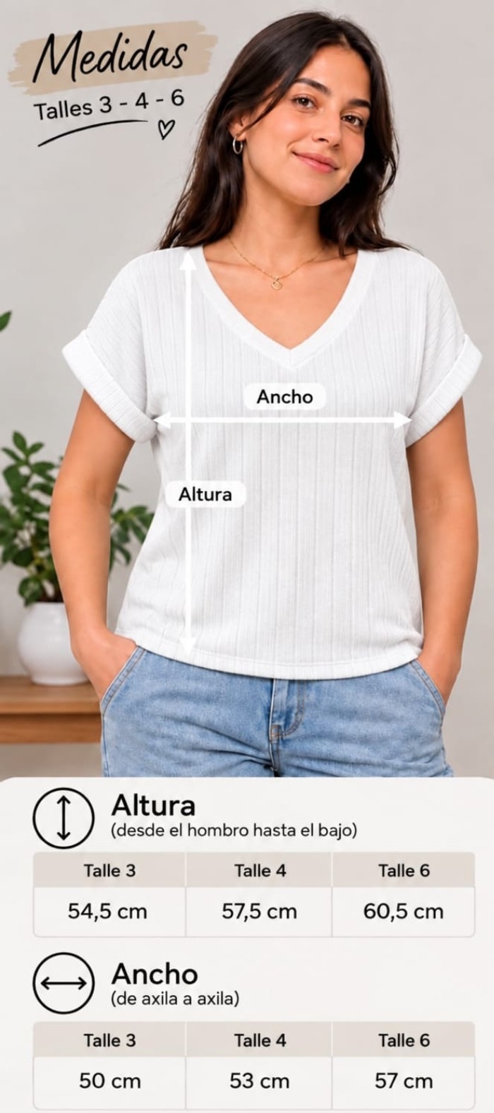 Remera Escote V Mujer - Imagen 5