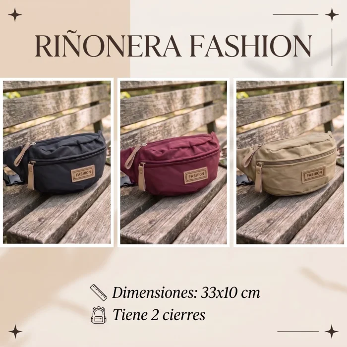 Riñonera Fashion Gran Capacidad 2 Cierres