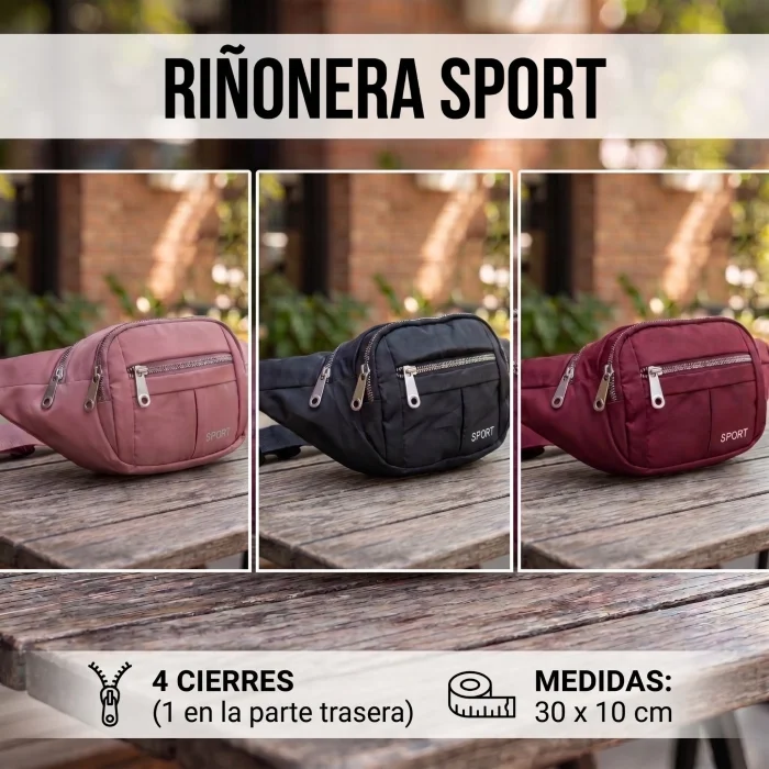 Riñonera Sport 4 Cierres Impermeable