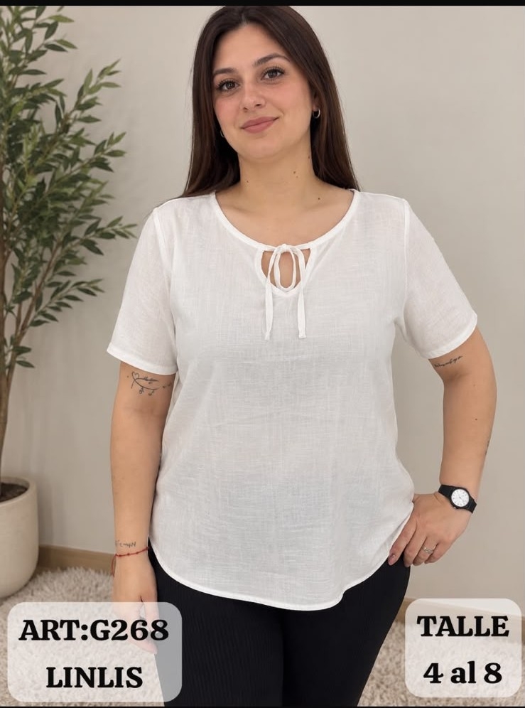 Blusa Lisa Lino Talle Especial - Imagen 2