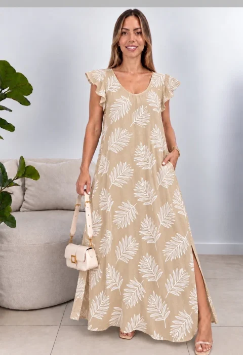 Maxi Vestido de Lino  Abarca 6 Y7 por Pedido