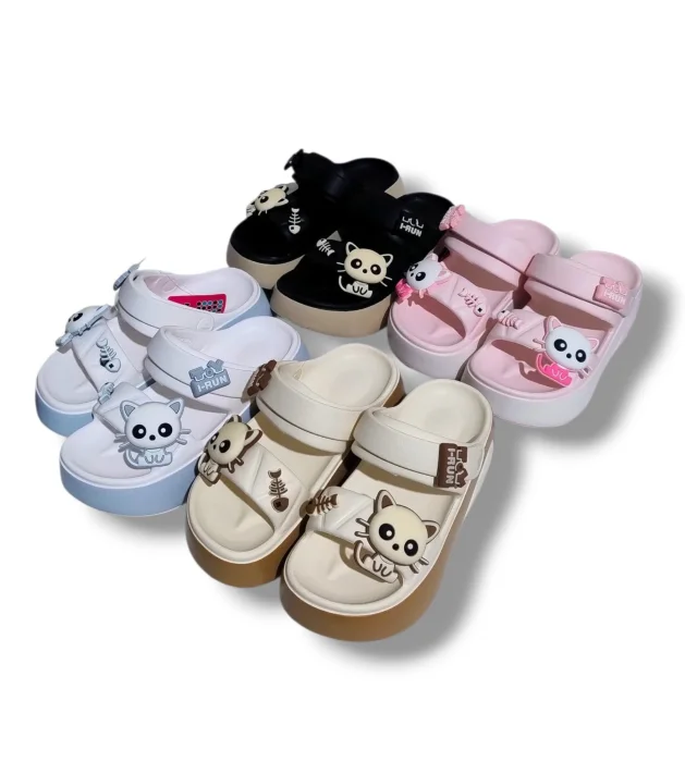 Sandalias Tiras Plataforma Gatitos
