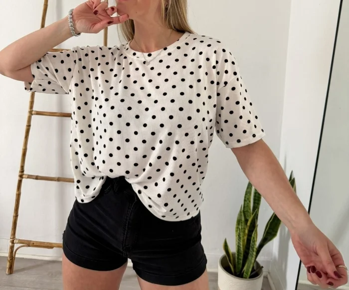 Crop Top Lunares y Estampado