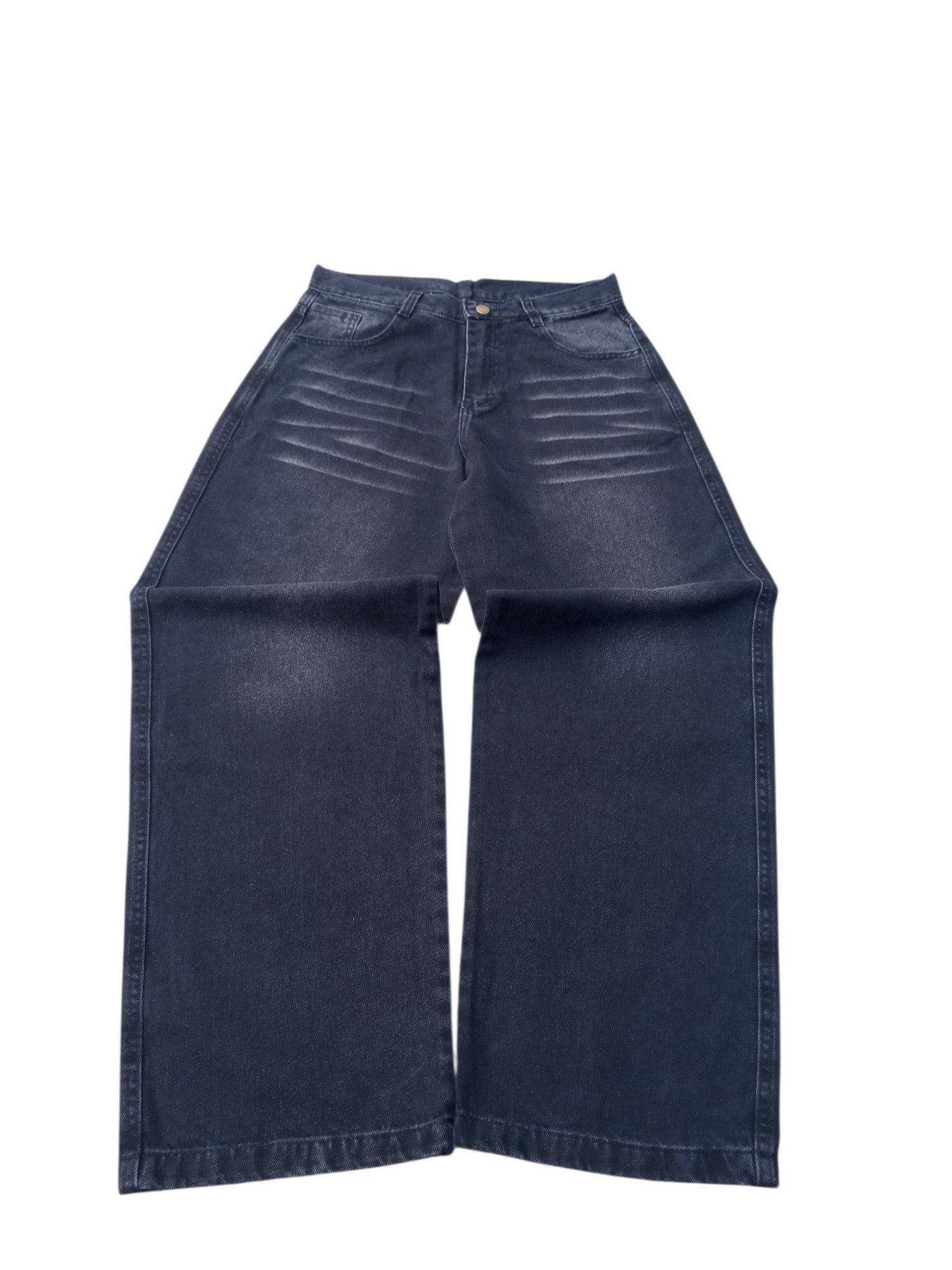 Jeans Baggy Negro Foc. con Bigotes - Imagen 2