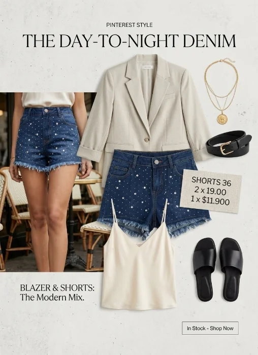 Shorts de Jeans con Brillo,  Combos a Elección