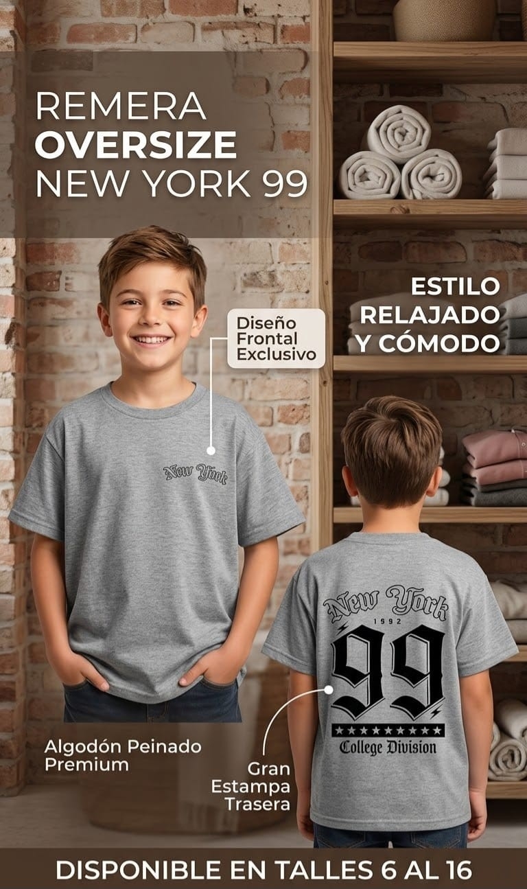 Remera Oversize Niños - Imagen 2