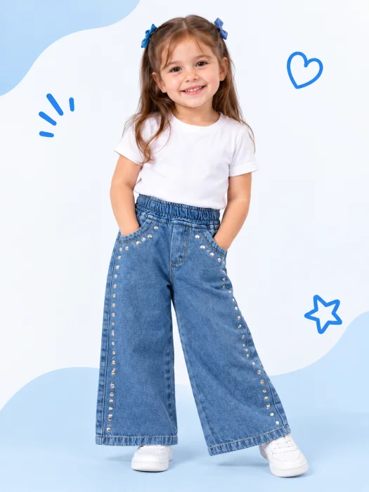 Wide Leg con Tachas