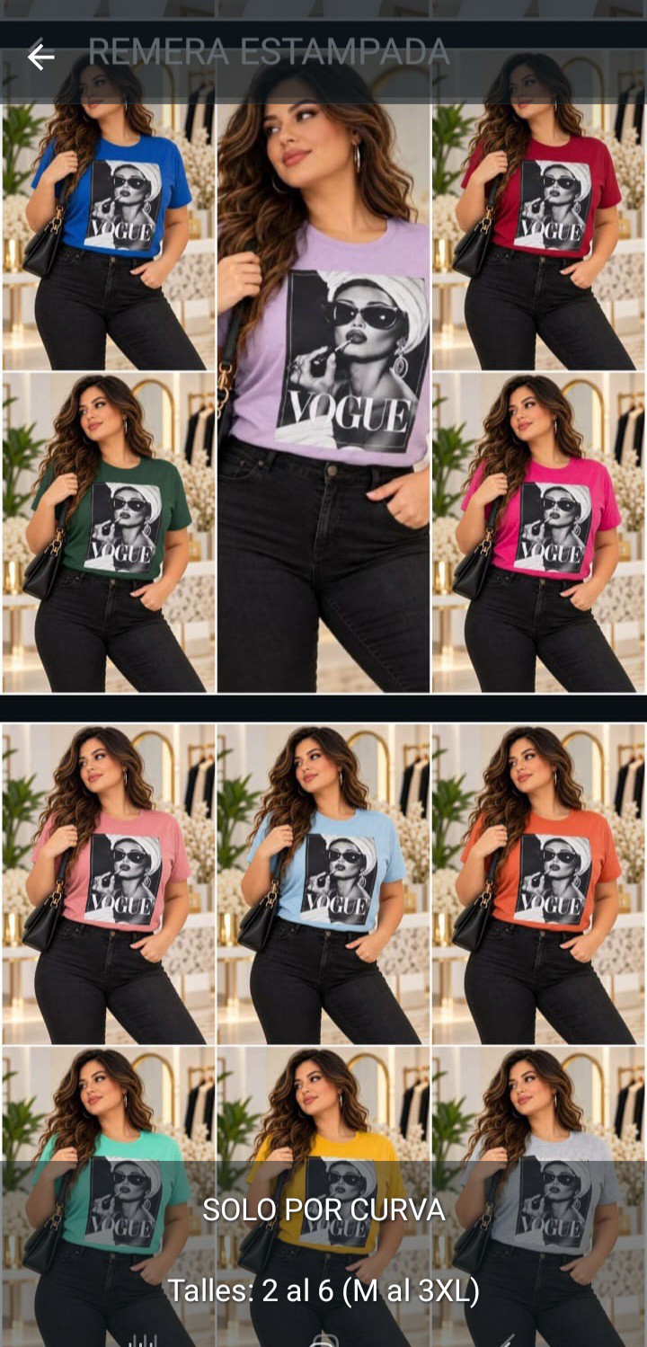 Remera Dama Estampada Dtf Camiseta Grande Especial Mujer Curva Mayoristas Hotsale - Imagen 5