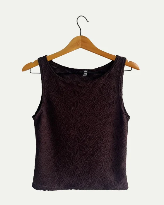Musculosa Jacquard Festival Escote Redondo