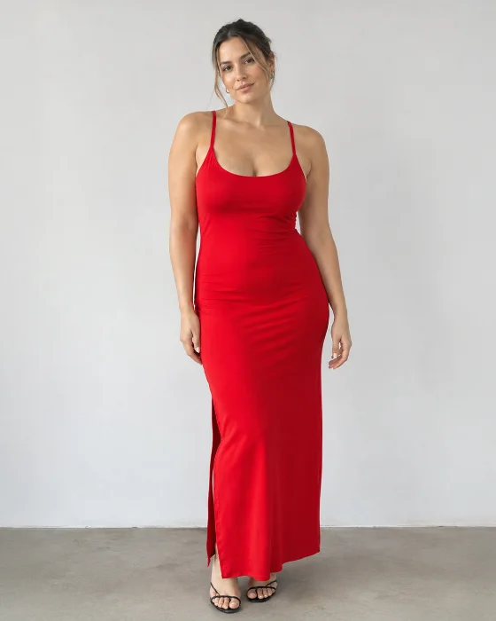 Vestido Largo Microfibra Halter Cruzado
