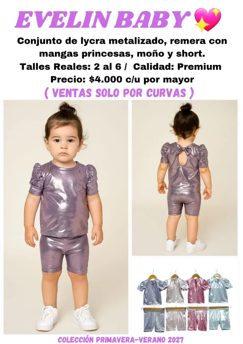 Conjunto con Mangas Princesas y Moño