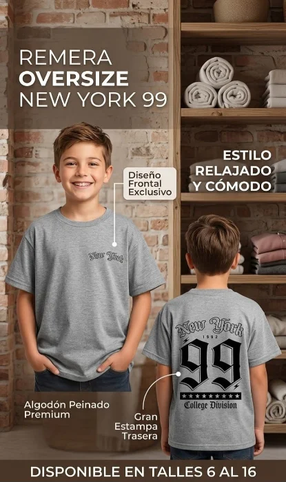 Oversize Niños/algodon Peinado