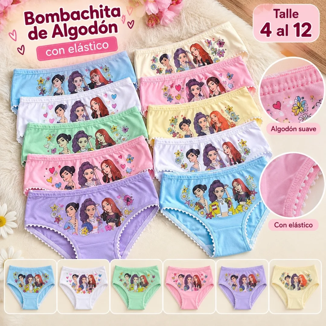 Bombachitas de Nena con Elástico Algodón - Imagen 1