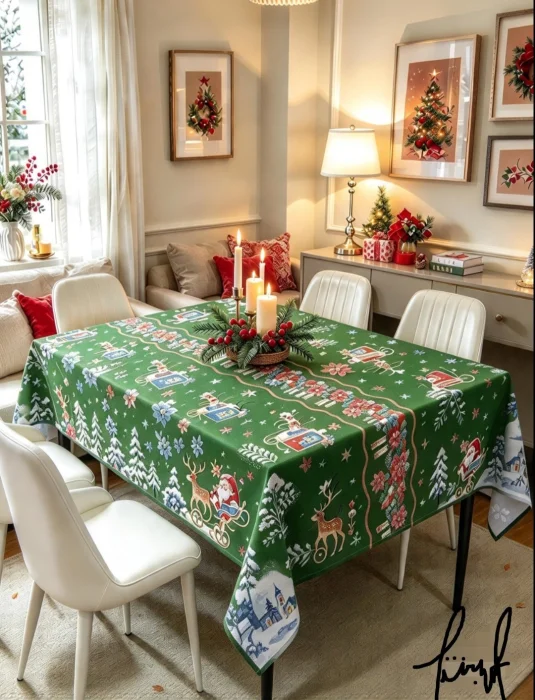 Mantel Navideño Tropical Mecánico