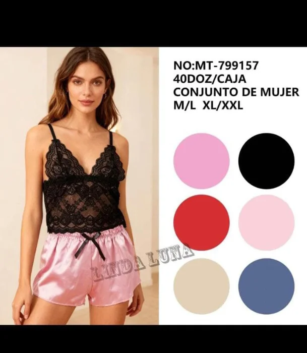 Pijama Satén y Encaje Art 799157