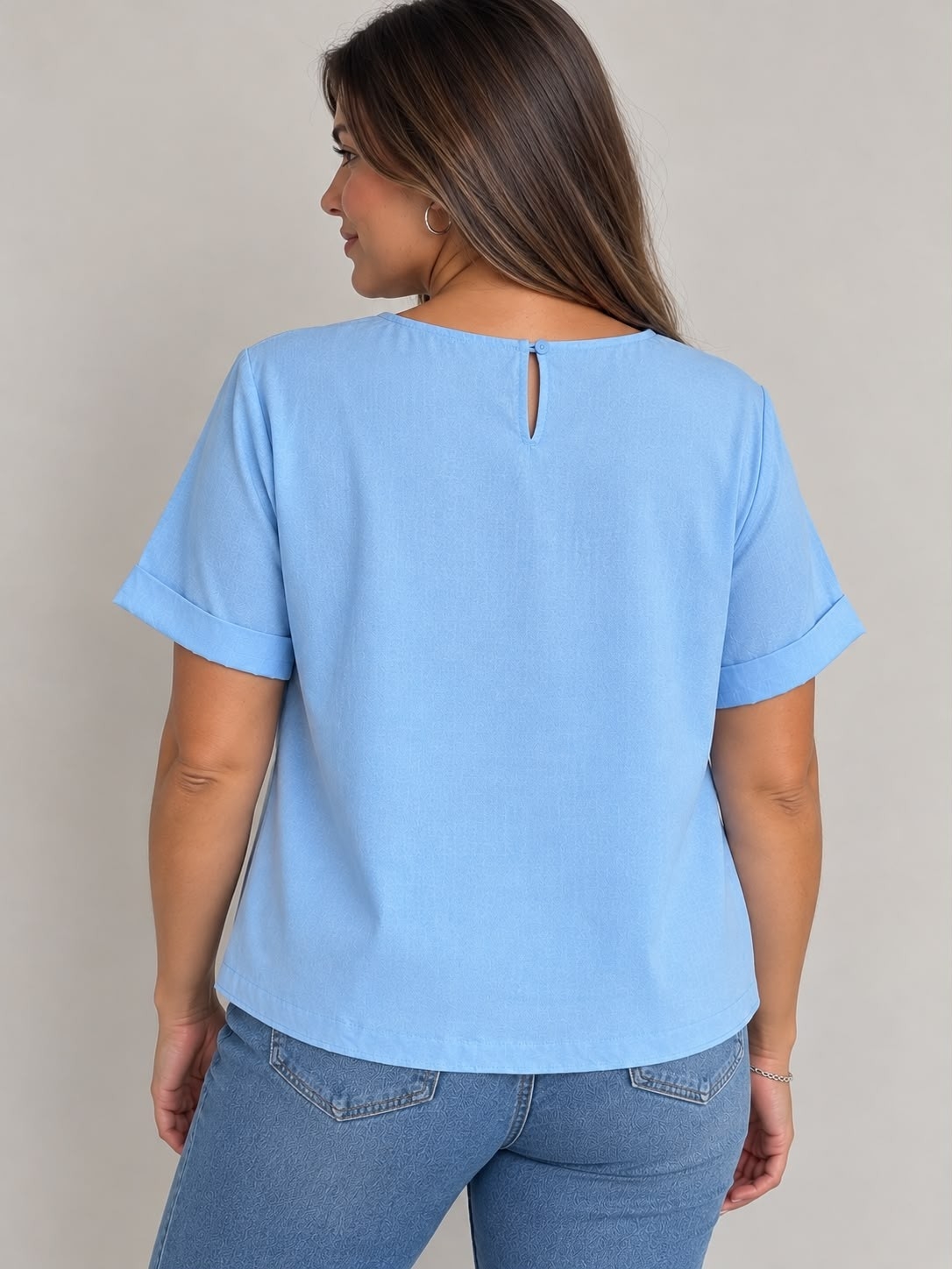 Blusa Lino Bordada 61091 - Imagen 2