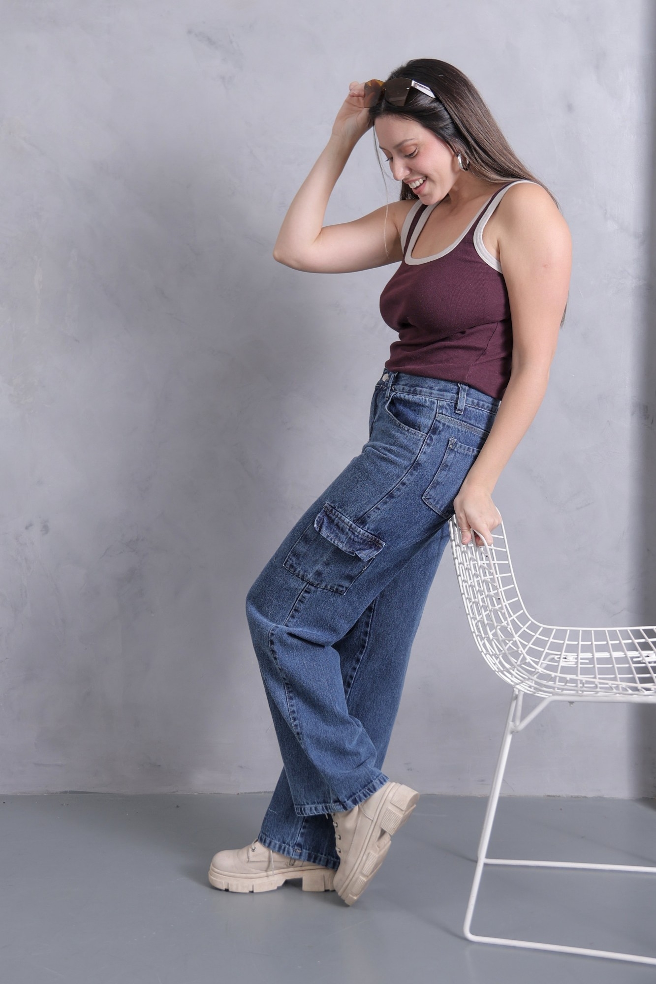 Wide Leg Nevado Cargo,  con Bolsillo Delantero - Imagen 2