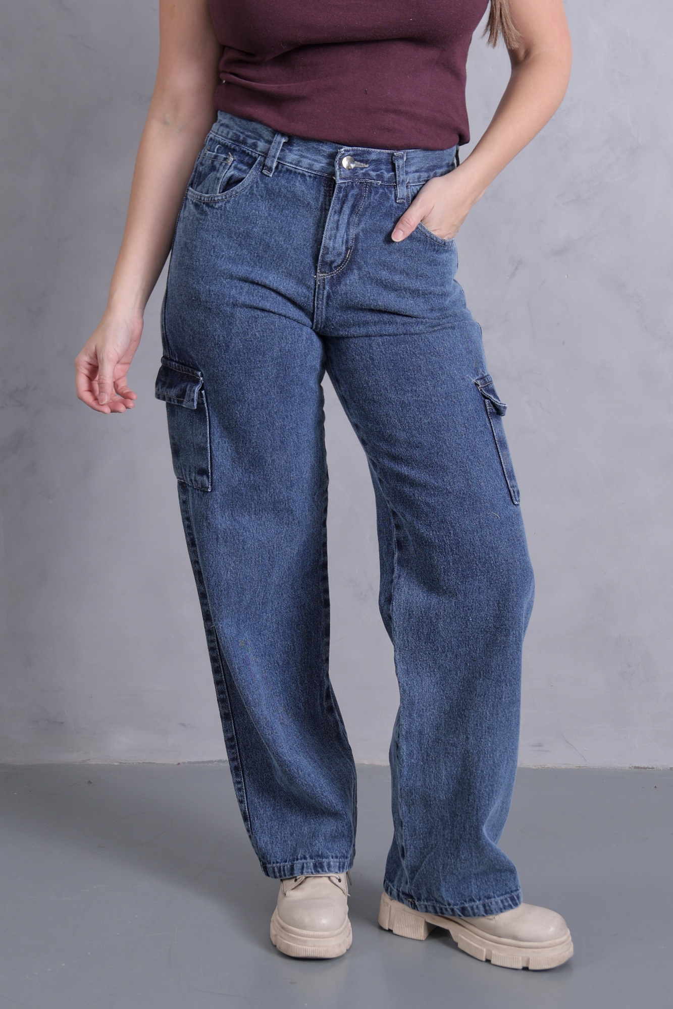 Wide Leg Nevado Cargo,  con Bolsillo Delantero - Imagen 9
