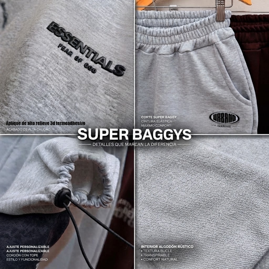 Pantalon Super Baggys Essentials Gris - Imagen 2