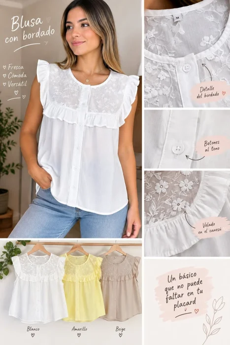 Camisa Broderie