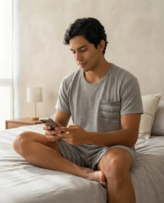 -pijama de Hombre Manga Corta Puro Algodon Linea Jeble