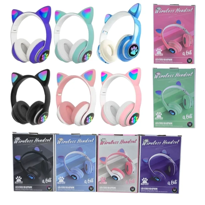 Auricular Bluetooth Cat C/diseño Unicornio Luces (tk0758)
