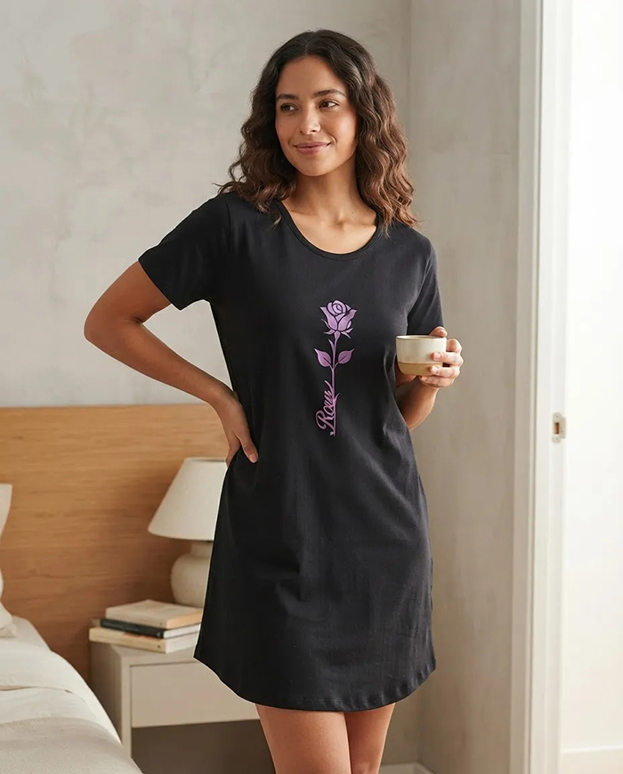 Remeron Manga Corta Juvenil con Estampa Algodon Premium - remeron%20negro%201.jpg