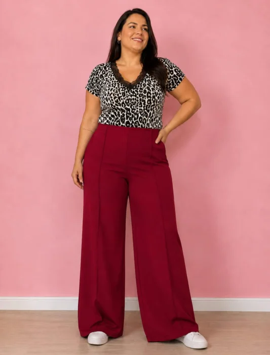 Palazzo Scuba Crep Talle Especial Mujer Verano Dama Pantalón Jogging Calza