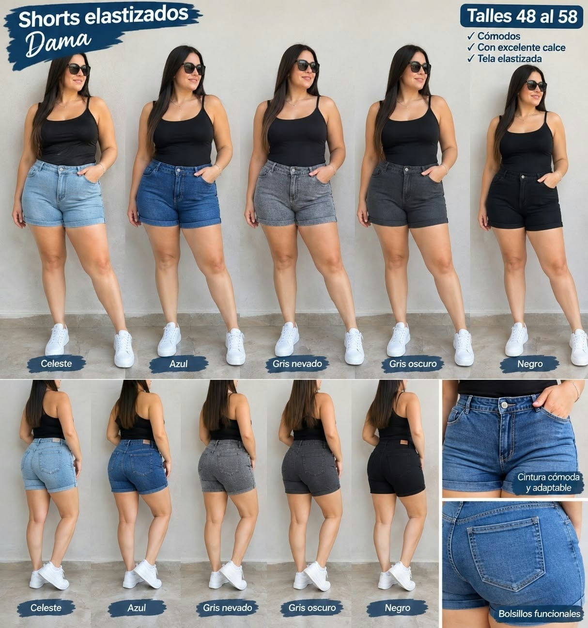 Talles Especiales Shorts (las Locas) Jeans - Imagen 2