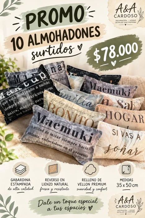 Combo Almohadones Gabardina
