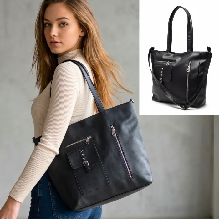 Bolso Tote Bag 2 Cierres, Mide 32cm X 34cm X 13cm Aprox,
marroquineria