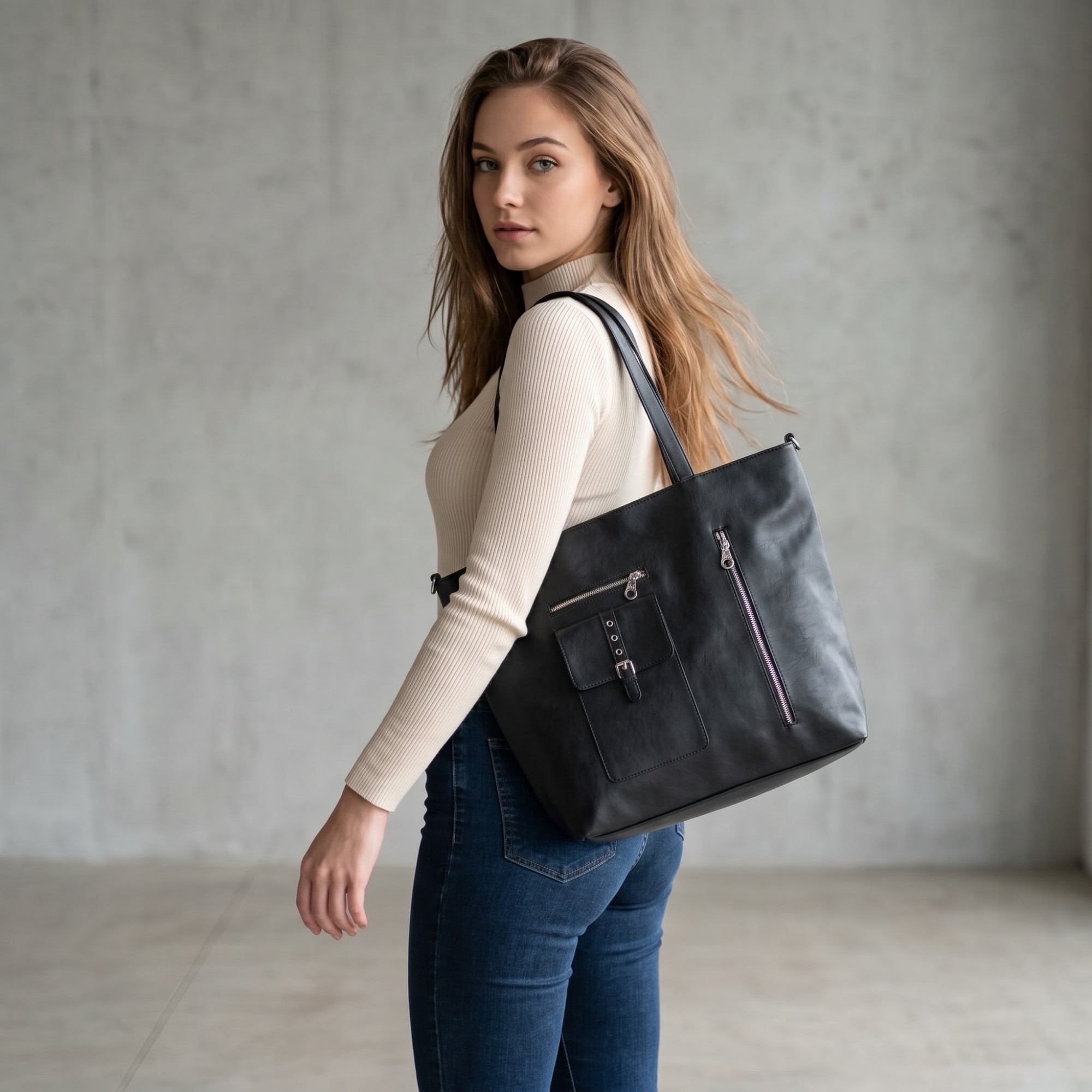 Bolso Tote Bag 2 Cierres, Mide 32cm X 34cm X 13cm Aprox,
marroquineria - Imagen 2