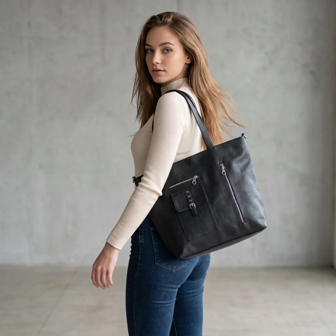 Bolso Tote Bag 2 Cierres, Mide 32cm X 34cm X 13cm Aprox,
marroquineria - Imagen 2