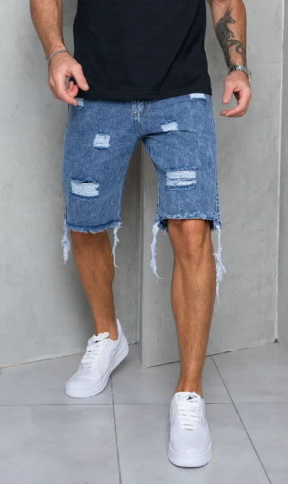 Bermudas Jeans Mom con Roturas