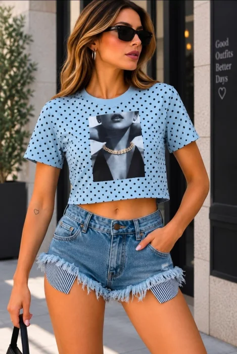 Baby Tee Victoria con Lunares