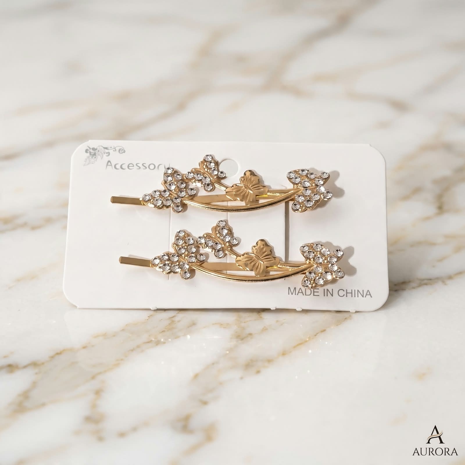 Hebillas Invisible con Diseño de Estrella y Mariposa - Imagen 3