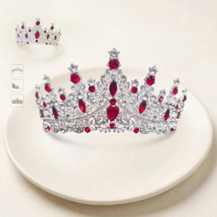 Coronas Grandes con Circones en Rojo Dorado /platiado