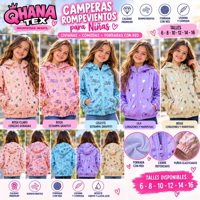 Camperas Rompevientos de Nenas