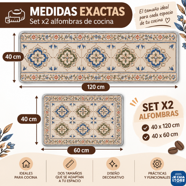 Set X2 Alfombras de Cocina | Mandala | Antideslizantes Elegante y Decorativo. - 5.png